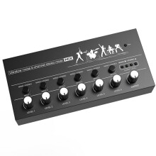 6-Channel Audio Mixer Ultra Low Noise Mixer Easy Operation Stereo Mixer for Guitars Bass Keyboards and Stage Mixing