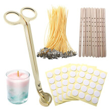 Pavios de Vela de Cera de Abelha, Dispositivo de Centralização de Pavio de Vela de Madeira, Aparador de Pavio de Vela Dourado para Fazer Velas DIY