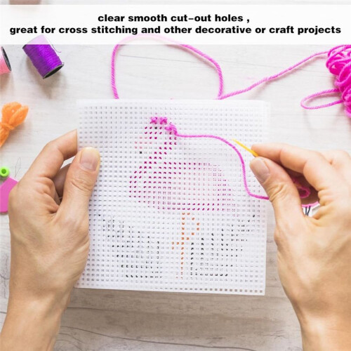 Plastic Mesh Canvas Sheets for Embroidery,Eyelet Net,Plastic Needle Point Canvas  DIY,Knitting Crochet Projects,A 1