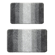 Badvorleger, Badezimmerteppich-Set, 2-Teilig, Badvorleger, Badezimmerteppich-Set, Größe 16,1 X 24 + 20 X 30 Zoll Schwarz