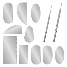 12 Pcs Steel Pottery Tools Clay Ribs Stainless Serrated Scraper with Clay Ceramic Needle and Feather-Texture Detail Tool