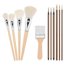 11-Teiliges Keramik-Glasur-Werkzeugset in Verschiedenen Formen, Keramikpinsel Aus Holz, Keramikpinsel-Set für Studenten, Künstler und Erwachsene