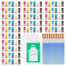Pacote com 20 Potes de Tinta Acrílica, 12 Cores, Guache, Aquarela, Recipiente para Tinta Artesanal, Tiras de Armazenamento, Sala de Aula,