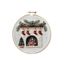 Non-Finished Christmas Series, -Stitch Bag, Embroidery Bag for Beginners, DIY Decoration Home Room. Fireplace
