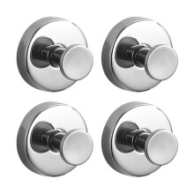 Sugkoppskranshängare för Glasdörrar, Speglar och Mer - Rymmer Upp Till 15 Pund, Silver, 4-Pack