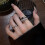 Offener Fingerring, Breiter Mehrlagiger Silberring für Damen 5