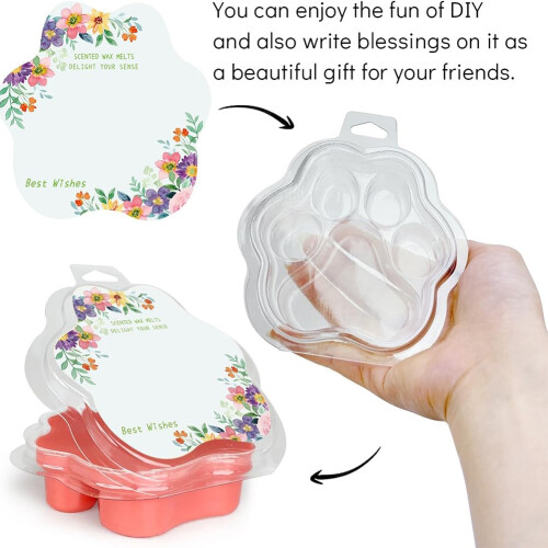 25 Pack Cat'S Claw Shaped Wax Melt Clamshells, for 2