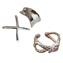 Silver Ring for Women Ins Fashion Hollow Geometric Ring Jewelry Decoration