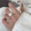 Open Finger Ring Width Irregular Geometric Ring Silver Ring for Women 5