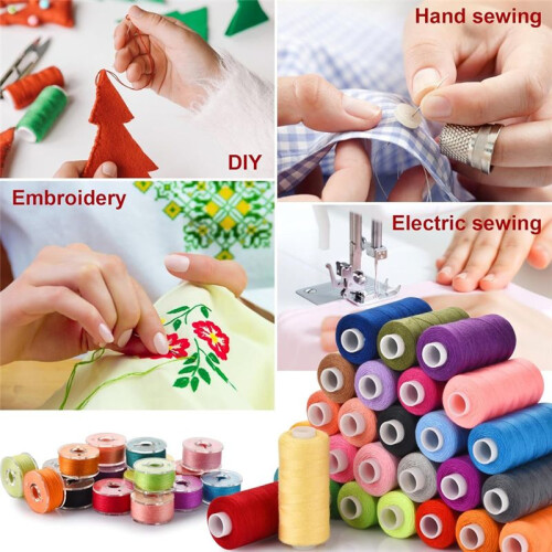 72pcs Sewing Thread Kit, 36 Colors Sewing Machine Threads, Prewound Bobbins Sewing Threads Kit, 400 Yards Per Spools 1