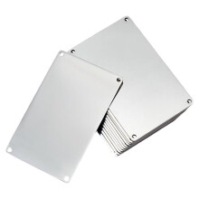 12 Stück Gravurrohlinge Aus Edelstahl 304, 8,6 X 5,3 cm, Rechteckige Rohlinge für Metallstanzungen, Haustiermarken, 4 Löcher