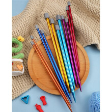 14-Teiliges Stricknadel-Set Aus Edelstahl, Spitznadeln, Strick- und Häkelzubehör für Anfänger, Handgefertigt (2-10 mm), 35 cm