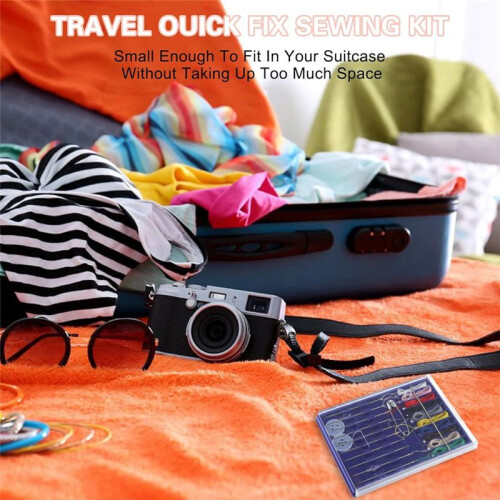 10 Boxes  Sewing Kit, Quick Fix Sewing Kit Small Travel Sewing Kit Pre Threaded Needle Kit with Pin Button 2