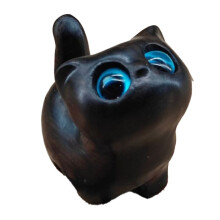 Charming Wooden Kitten Figurine - Handcrafted Cat Decor,Wooden Carving Cute Cartoon Simple Kitten Ornaments Black