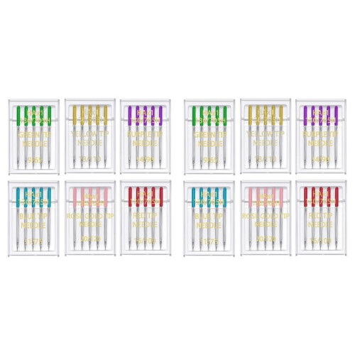 6 Sizes Universal Sewing Machine Needles Regular Point Flat Shank Needle Compatible with for Singer ,Janome 60PCS