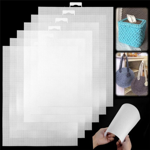 6 Pieces Plastic Canvas Sheets, Embroidery Eyelet , Plastic Mesh Sheets for DIY Handmade Knitting Projects 1