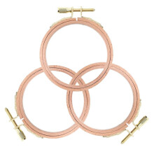 Paquete de 3 Aros de Bordado Pequeños de 7,6 cm de Madera de Haya. Ideales para Manualidades con Anillos de Madera.