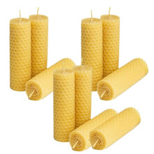 10 Pieces 100% Natural Beeswax Candle Making Kit, Honeycomb Texture DIY Beeswax Candle  Set