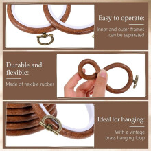 3 Inch Embroidery Hoops, 12 Pcs Embroidery Hoop Frame Circular Wood Rubber Hoops for Sewing, , DIY Hanging Gifts