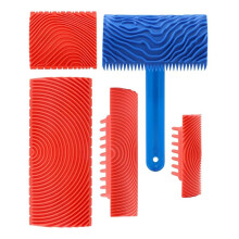 5er-Pack Holzmaserungswerkzeug, Holzmaserungswerkzeug-Set, Strukturmuster mit Griffrolle, Empaistisches Maserungswerkzeug Aus Gummi