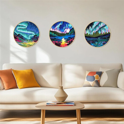 3 Pack Embroidery Kit for Beginners, -Borealis Embroidery-Stitch Practice Kit 1
