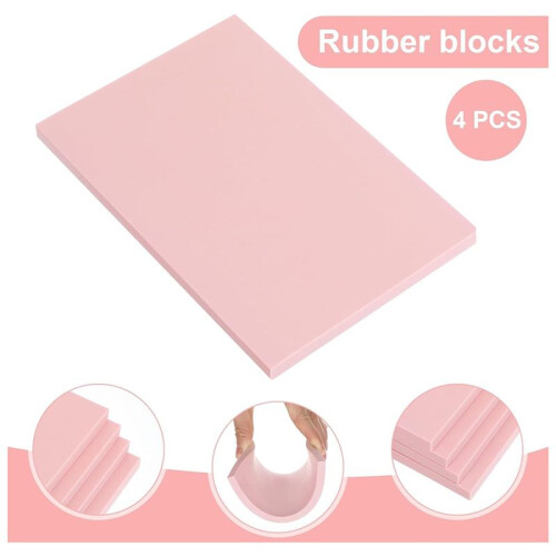 Rubber Block Stamp Carving Kit, 4 Pack with Cutting Tools and Brayer Roller, for Printmaking Crafts 2