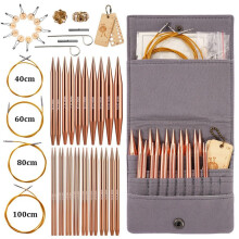 Aluminum Circular Knitting Needles Set Interchangeable Crochet Hooks Weaving Yarn Knitting  Tools Accessories Kit