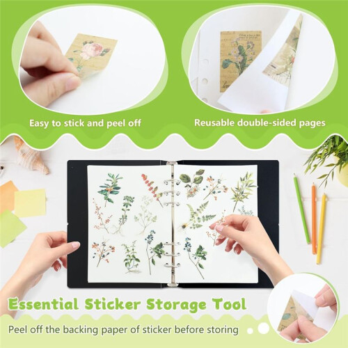 80 Sheets Blank Release Paper Pages for 6-Ring A5 Sticker Binder Organizer Double-Side Reusable Insert Refills 2