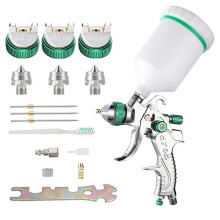 Conjunto de Pistola de Pintura HVLP Profissional com Bicos de 1,4/1,7/2,0 mm para Pintura de Precisão