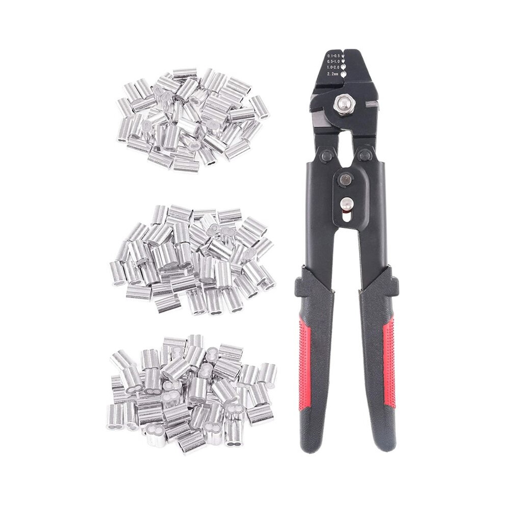 2.2Mm Wire Rope Crimping Tool Wire Rope Swager Crimper Fishing Crimping Tool With 180Pc Ferrule Crimping Loop Sleeve Kit 4711985860201