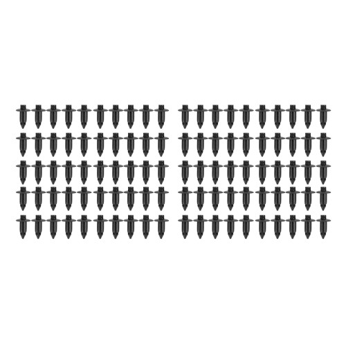 100x Plastic Rivet Bike Fairing Trim Panel Fastener Clips 6mm For   Black