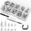 354 Sets Punk Spikes and Studs Kit,8 Sizes Cone Tree Spike Studs with Screwbacks for Jackets,Belts,Bags,Leather 1