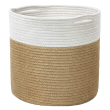 Cotton Roll Rope Basket, Decorative Woven Storage Basket, Laundry Basket, Suitable for Pillows, Toys, Clothes, Towels