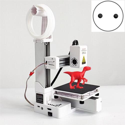 For EasyThreed 3D Printer Entry Level Compatible with PLA TPU 1.75mm Filament Include Power Adaptor EU Plug White 1