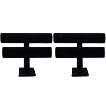 2X 2-Tier Supporto per Espositore A Barra per Bracciale Bangle Nero