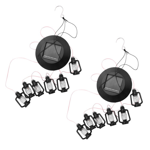 2X Changing Solar Powered Lanterns Wind Chime Wind Mobile LED Light, Gzero Spiral Spinner Windchime Outdoor Chime