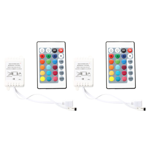 2X IR Box Remote Controller 24 Keys for RGB LED Light Strip