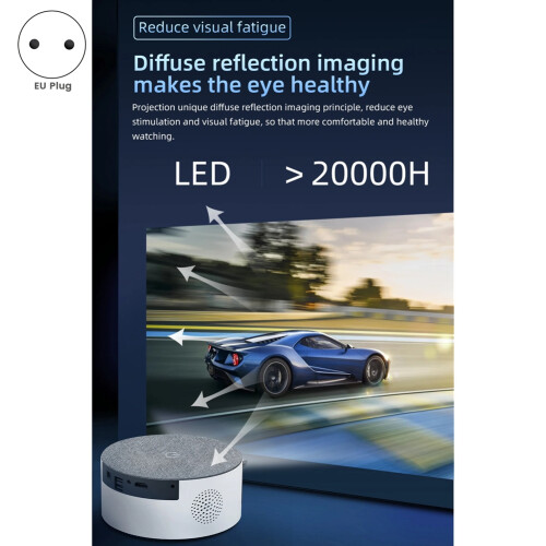 T50  Wi-Fi Portable Projector with Same-Screen Display  Video Projector EU Plug 1