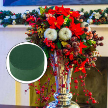 24 Pack DIY Flower Arrangement Kit Green Round Wet Floral Foam, Wedding Aisle Flowers, Party Decoration