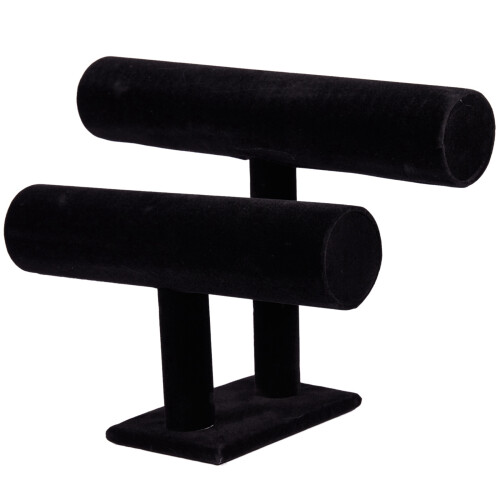 2X 2-Tier Bangle Bracelet Display Holder T-Bar Stand Black 2
