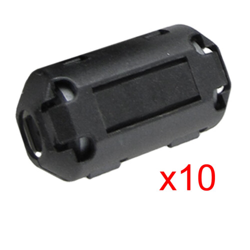 20 Pcs Movable 7mm Inner Diameter Black Ferrite Core Ring Cable Clip 1