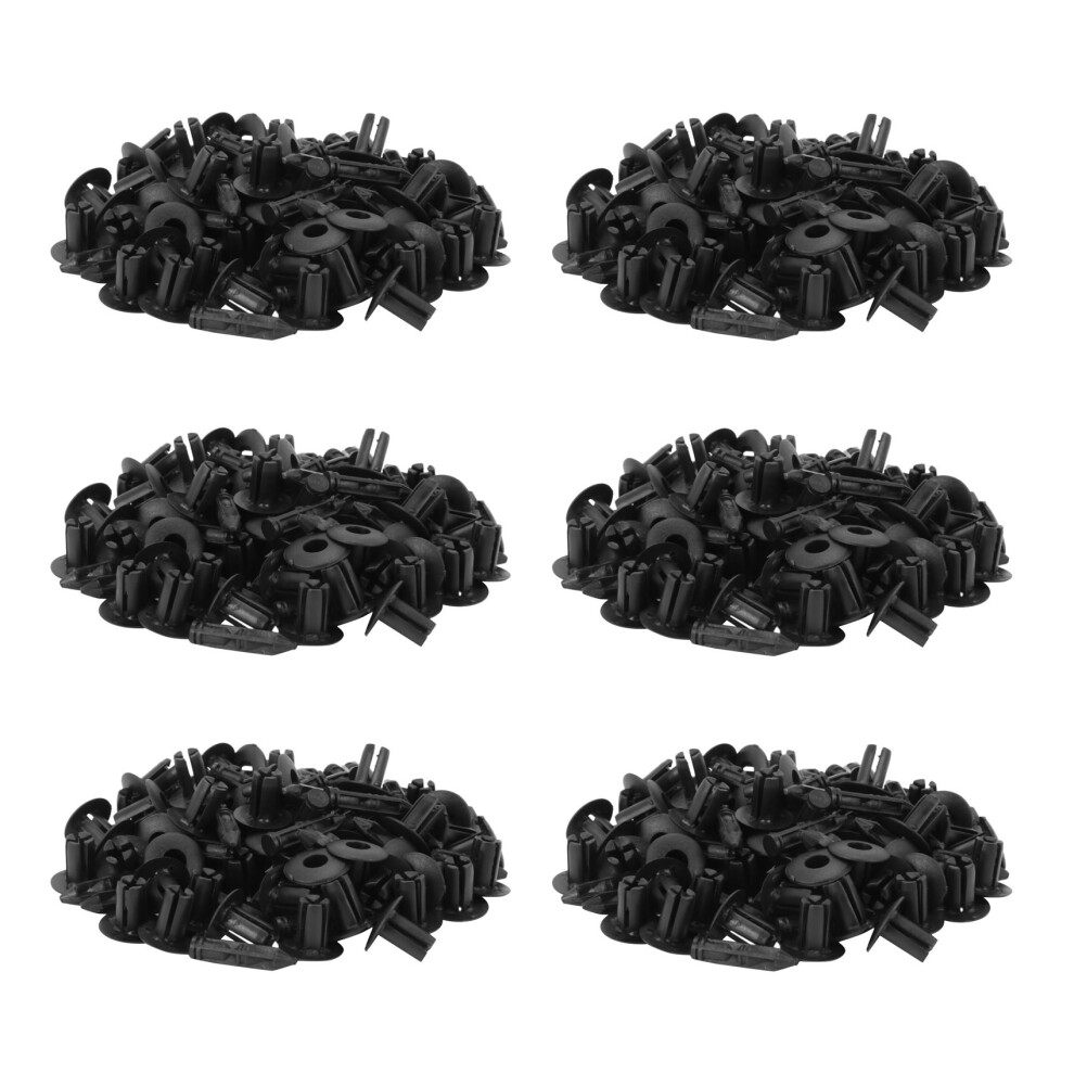 300X Plastic Rivet Bike Fairing Trim Panel Fastener Clips 6Mm For Black 6031787696883