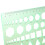 2X Green Plastic Circles Squares HeXagons Geometric Template Ruler 0-20cm 7