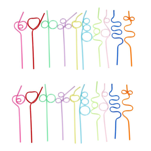 100x Crazy Loop Straws, Crazy Silly Colorful Cannucce Riutilizzabili Mega Pack BPA E PFOA Free