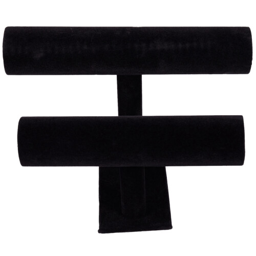 2X 2-Tier Bangle Bracelet Display Holder T-Bar Stand Black 1