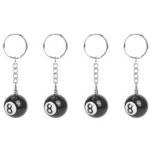 4 x Llavero de Bola de Billar Anillo de Llave Felicidad Numero 8