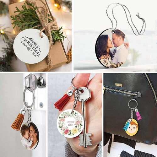 300PCS Sublimation Blanks Keychains Bulk, Keychains Ornament Set for Crafts, Jewelry Making 1