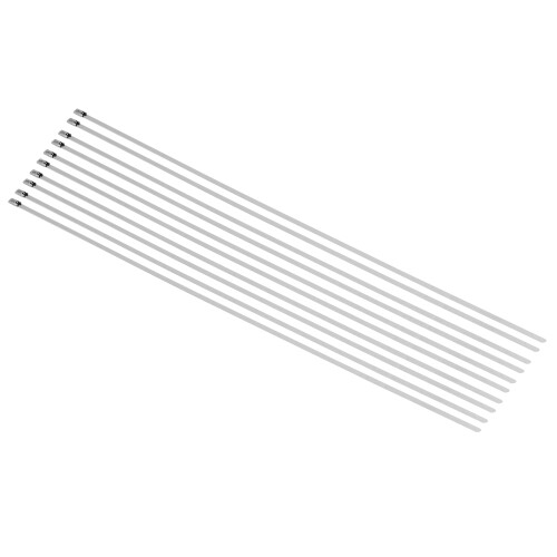 200Pcs 17.7 inch Stainless Steel Locking Cable Ties for Exhaust Pipe Header Wrap Tape Silver 1