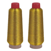 2X Computer Ricamo A Punto Croce Threads 3000M Filo per Cucire Filo Tessile Filo Metallico Tessuto Linea di Ricamo Dorata