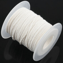 3X Meche de Bougie, Meche Plate, Meche Ronde, Meche de Lampe, Bobine - 61 M, pour la Production de Bougies